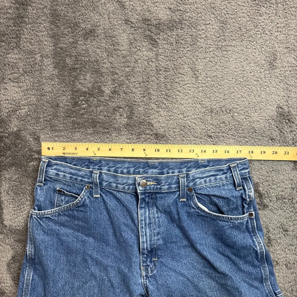 Dickies Mens Carpenter Jeans Medium Wash Blue Denim Utility Work Pants 36x34 - Picture 6 of 7